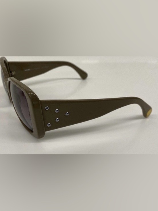 Marc Jacobs Olive Square Oversized Sunglasses with Dark Lenses and Rhinestone main image 6